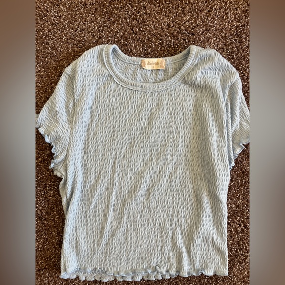 Light Blue Textured T-Shirt - Picture 1 of 1